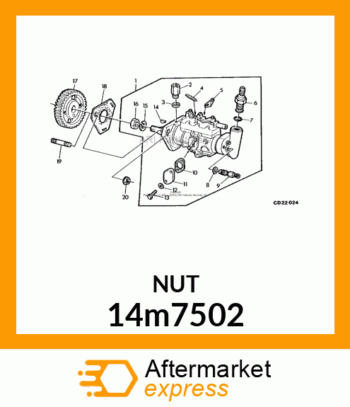 NUT, METRIC, HEX 14m7502