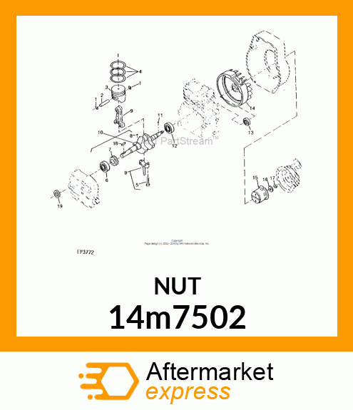 NUT, METRIC, HEX 14m7502