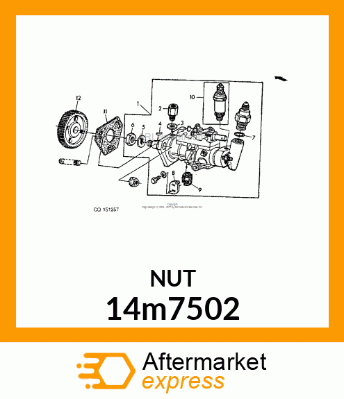 NUT, METRIC, HEX 14m7502