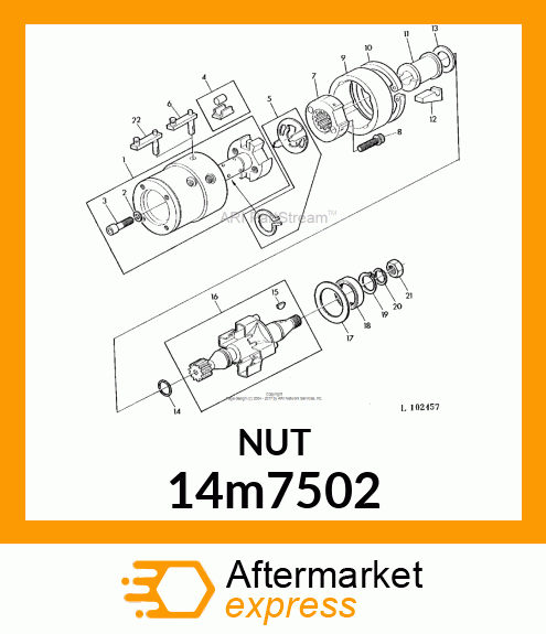 NUT, METRIC, HEX 14m7502