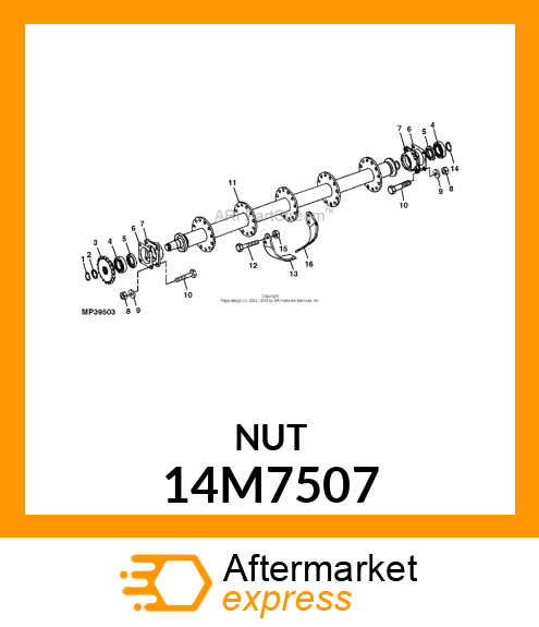 NUT, METRIC, HEX 14M7507