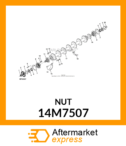 NUT, METRIC, HEX 14M7507