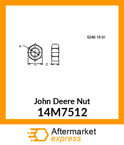 NUT, METRIC, HEX 14M7512