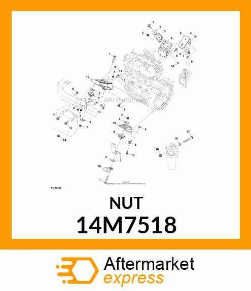 NUT, METRIC, HEX FL, SELF LOCKING 14M7518