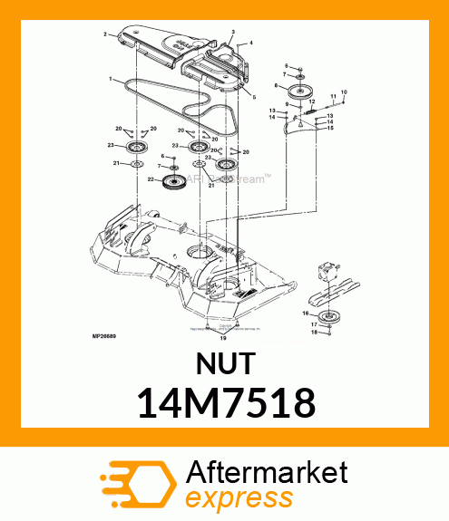 NUT, METRIC, HEX FL, SELF LOCKING 14M7518