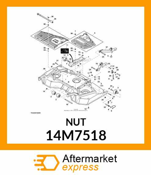 NUT, METRIC, HEX FL, SELF LOCKING 14M7518