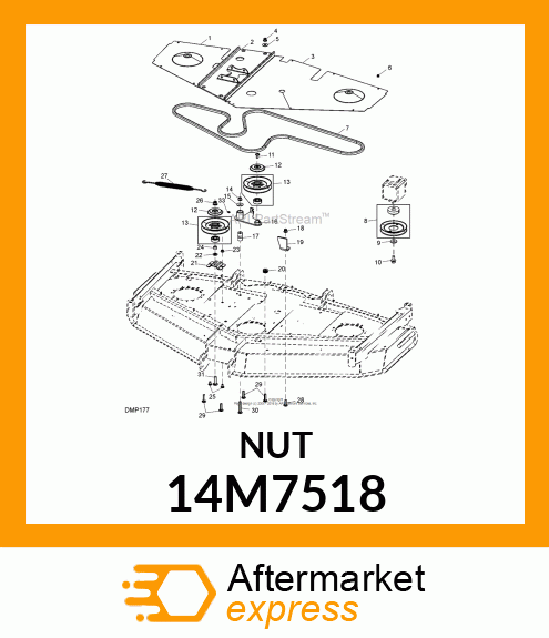 NUT, METRIC, HEX FL, SELF LOCKING 14M7518