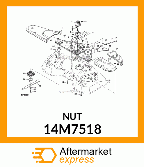 NUT, METRIC, HEX FL, SELF LOCKING 14M7518