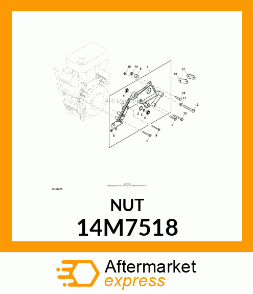 NUT, METRIC, HEX FL, SELF LOCKING 14M7518