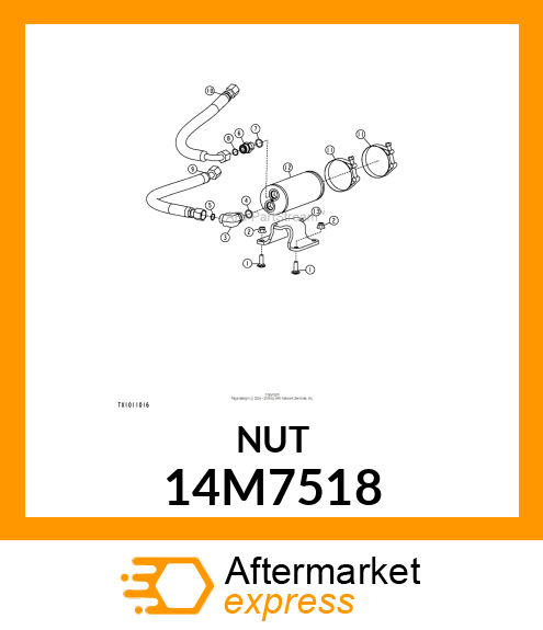 NUT, METRIC, HEX FL, SELF LOCKING 14M7518