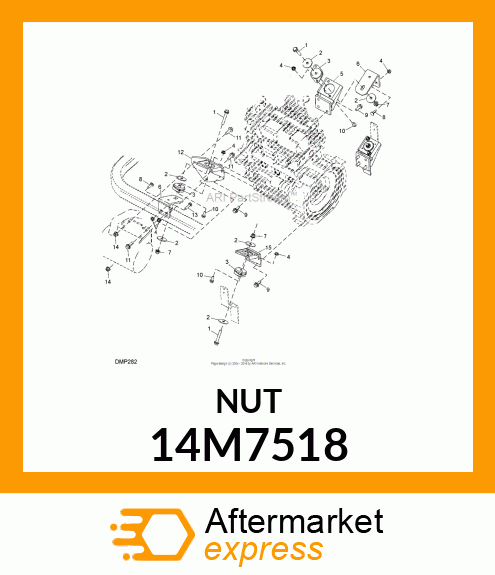 NUT, METRIC, HEX FL, SELF LOCKING 14M7518