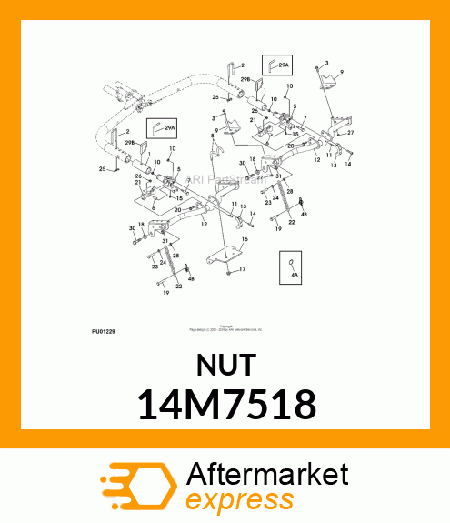 NUT, METRIC, HEX FL, SELF LOCKING 14M7518