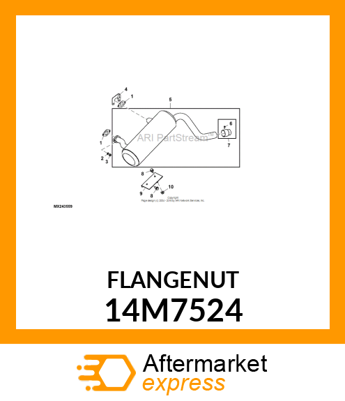 NUT, METRIC, HEX FLANGE 14M7524