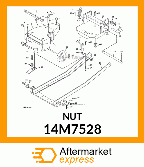 NUT, METRIC, HEX PREVAILING TORQUE 14M7528