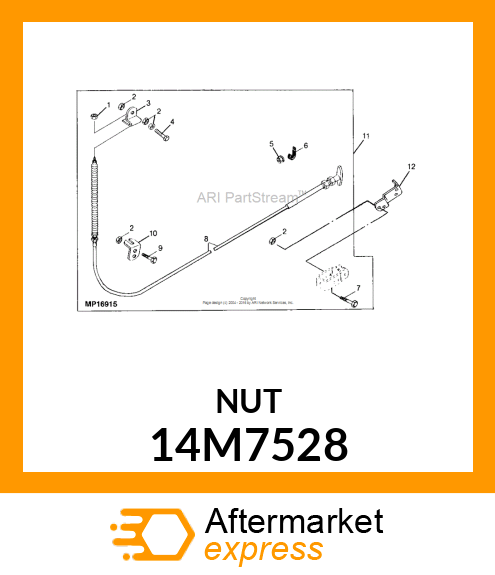 NUT, METRIC, HEX PREVAILING TORQUE 14M7528