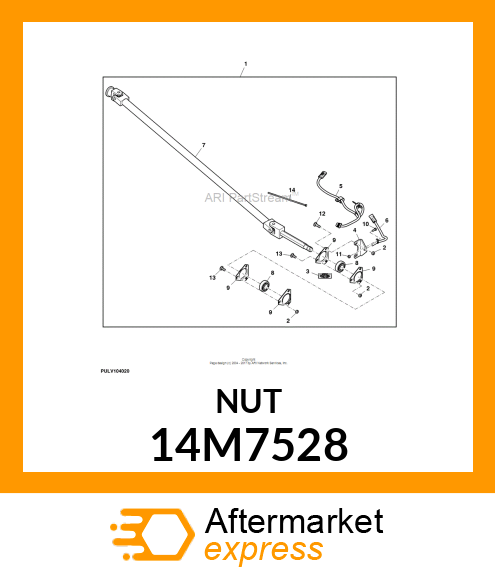 NUT, METRIC, HEX PREVAILING TORQUE 14M7528