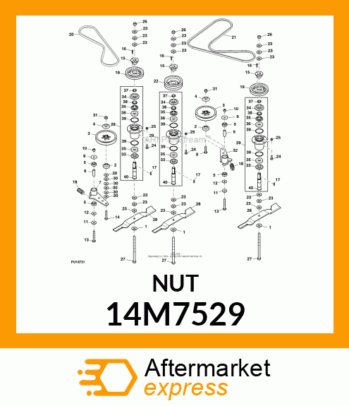 NUT, METRIC, HEX FL, SELF LOCKING 14M7529