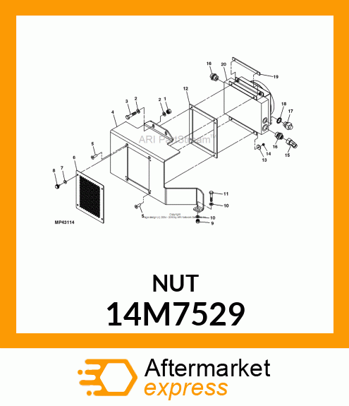 NUT, METRIC, HEX FL, SELF LOCKING 14M7529