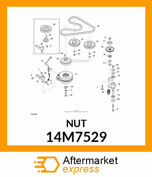 NUT, METRIC, HEX FL, SELF LOCKING 14M7529