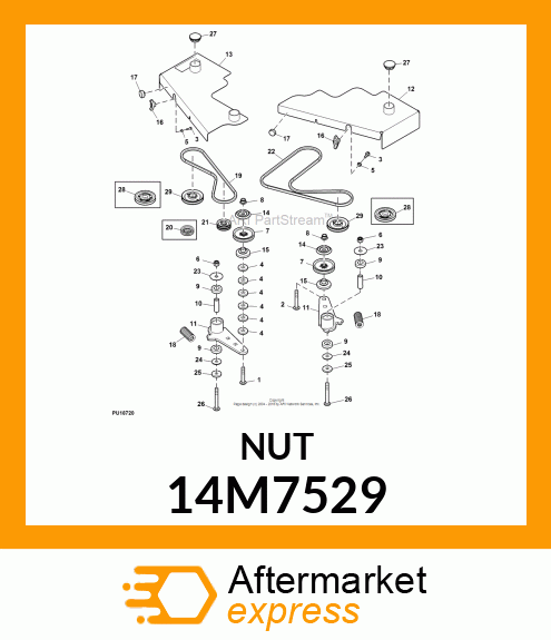 NUT, METRIC, HEX FL, SELF LOCKING 14M7529