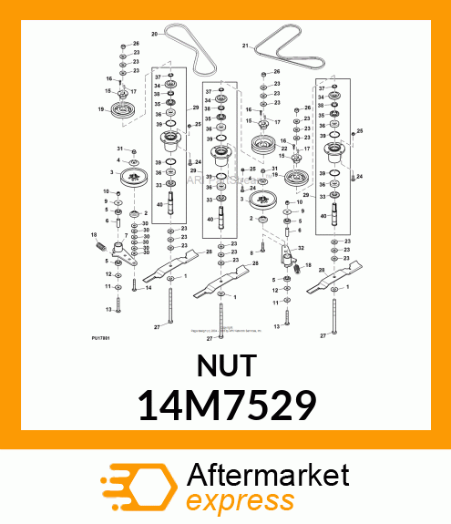 NUT, METRIC, HEX FL, SELF LOCKING 14M7529