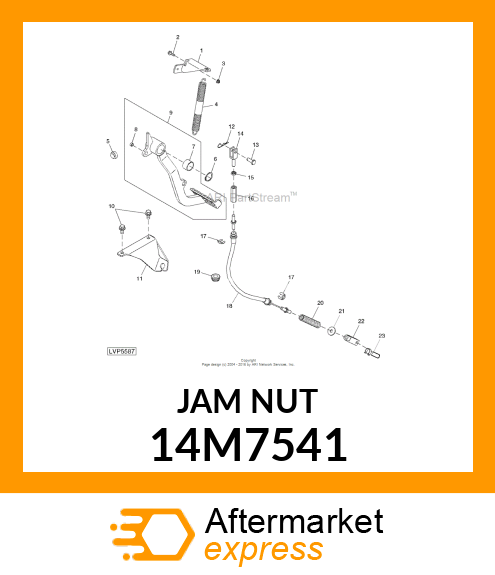 NUT, METRIC, L.H. THREAD HEX 14M7541