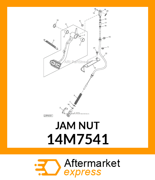 NUT, METRIC, L.H. THREAD HEX 14M7541