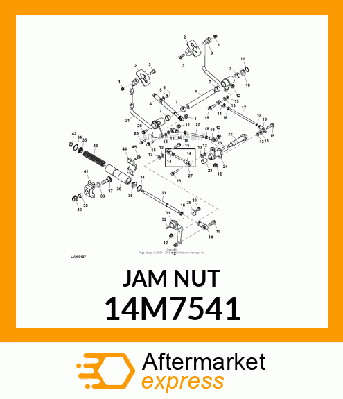 NUT, METRIC, L.H. THREAD HEX 14M7541