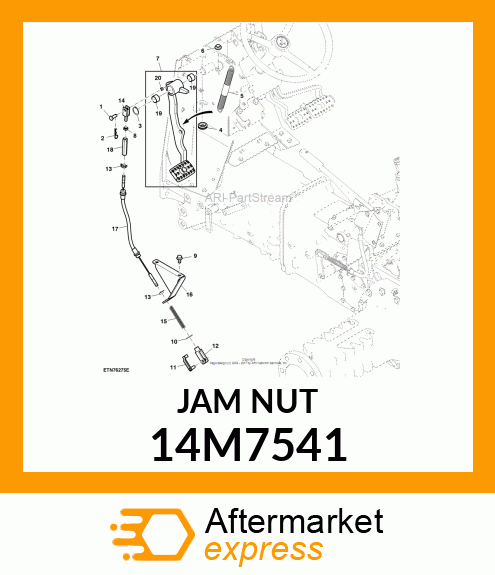 NUT, METRIC, L.H. THREAD HEX 14M7541