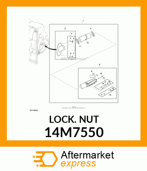 NUT, METRIC, HEX PREVAILING TORQUE 14M7550