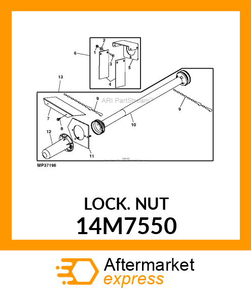 NUT, METRIC, HEX PREVAILING TORQUE 14M7550