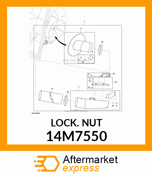 NUT, METRIC, HEX PREVAILING TORQUE 14M7550