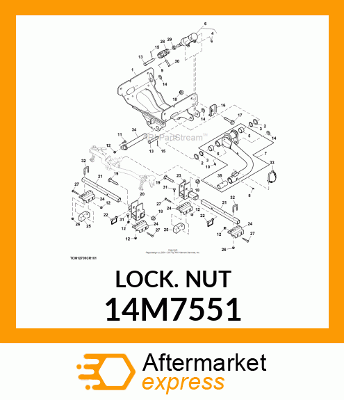 NUT, METRIC, HEX FL, SELF LOCKING 14M7551