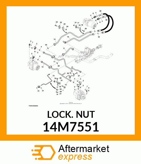 NUT, METRIC, HEX FL, SELF LOCKING 14M7551