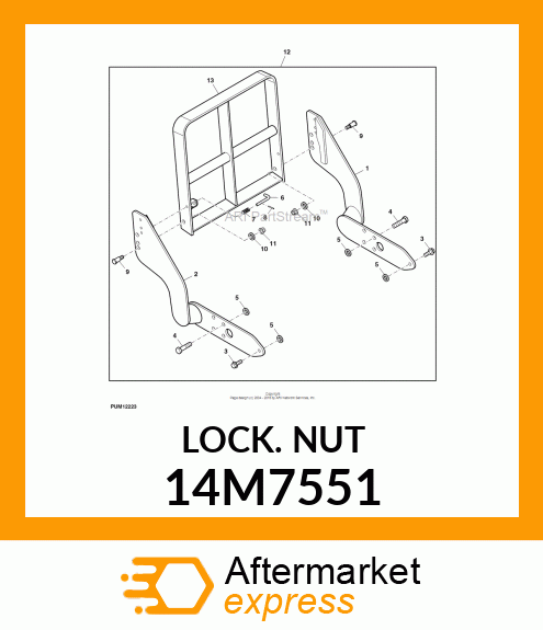 NUT, METRIC, HEX FL, SELF LOCKING 14M7551