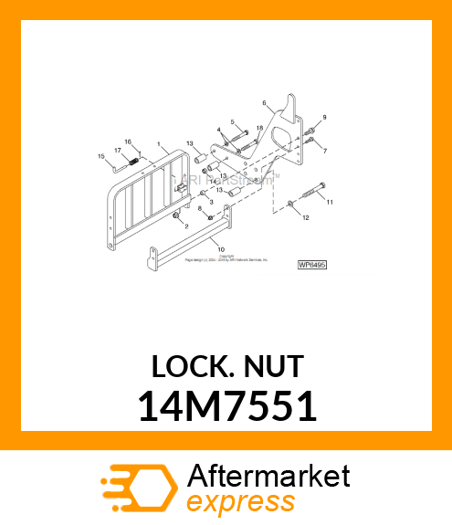 NUT, METRIC, HEX FL, SELF LOCKING 14M7551