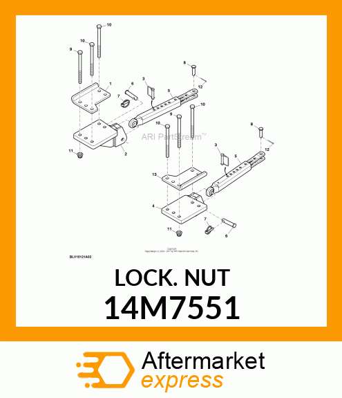 NUT, METRIC, HEX FL, SELF LOCKING 14M7551