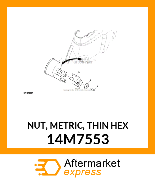 NUT, METRIC, THIN HEX 14M7553