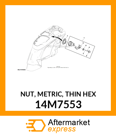 NUT, METRIC, THIN HEX 14M7553