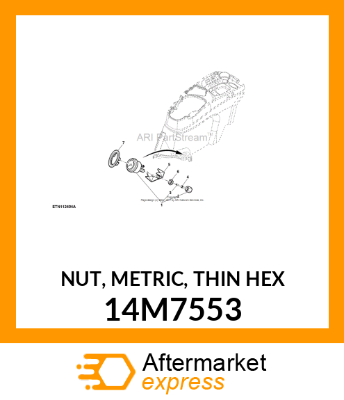 NUT, METRIC, THIN HEX 14M7553