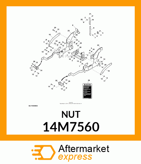 NUT, METRIC, HEX PREVAILING TORQUE 14M7560