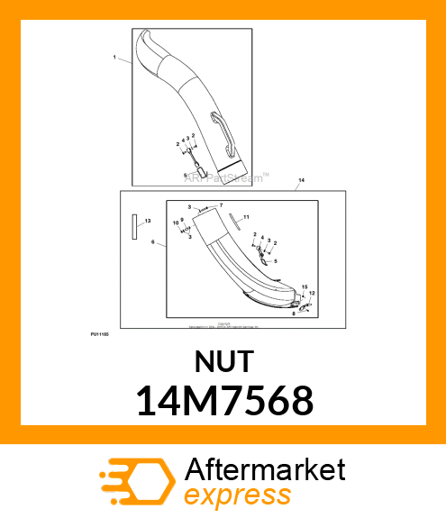 NUT, METRIC, HEX FL, SELF LOCKING 14M7568