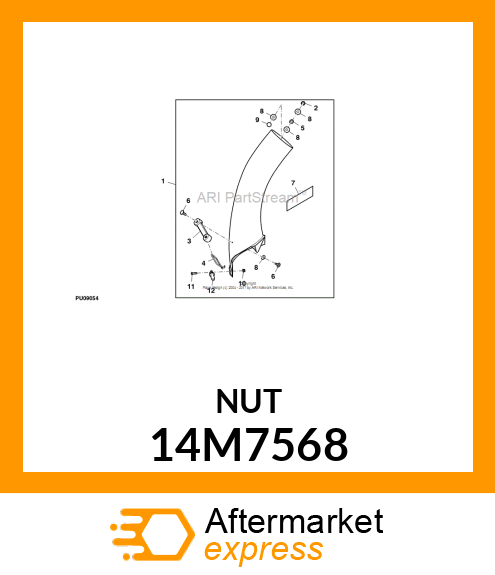 NUT, METRIC, HEX FL, SELF LOCKING 14M7568