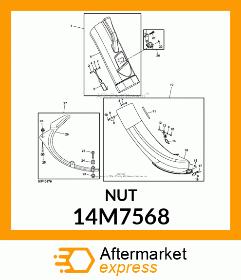 NUT, METRIC, HEX FL, SELF LOCKING 14M7568