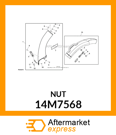 NUT, METRIC, HEX FL, SELF LOCKING 14M7568