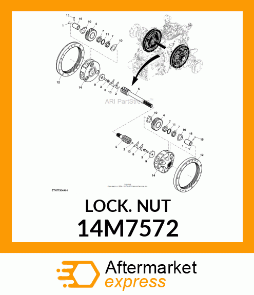 NUT, METRIC, HEX PREVAILING TORQUE 14M7572