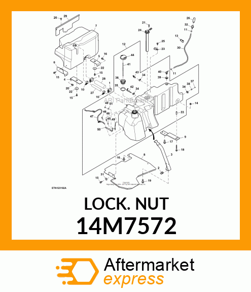 NUT, METRIC, HEX PREVAILING TORQUE 14M7572