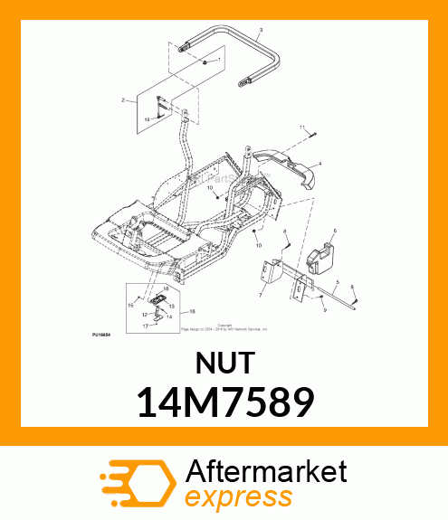 NUT, METRIC, HEX FL, SELF LOCKING 14M7589