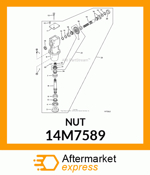 NUT, METRIC, HEX FL, SELF LOCKING 14M7589