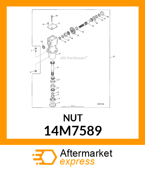 NUT, METRIC, HEX FL, SELF LOCKING 14M7589